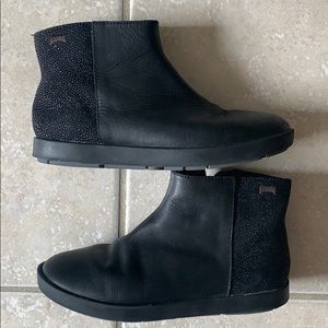 Camper black leather boots